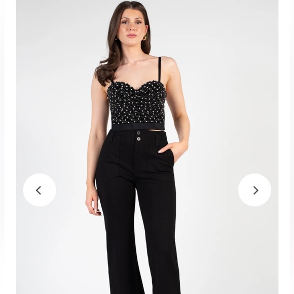 Embellished Bustier Crop Top - Picture 3 of 6